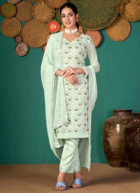 Green Colour Zeeya Ruhani Varni Latest Designer Georgette Salwar Suit Collection 1504
